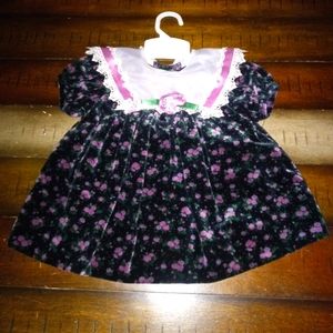 Rare Editions Velvet purple flower dress